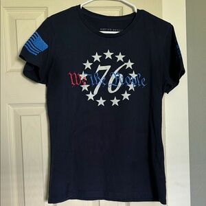 Women’s Grunt Style Navy Blue “We The People” Patriotic 1776 T-Shirt ~ Size XL